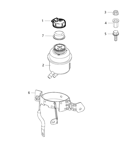 2019 Ram ProMaster City Cap Power Steering Reservoir Diagram for 68288737AA