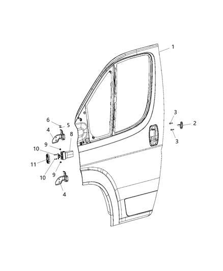 Striker Door Latch Diagram for 68232446AB
