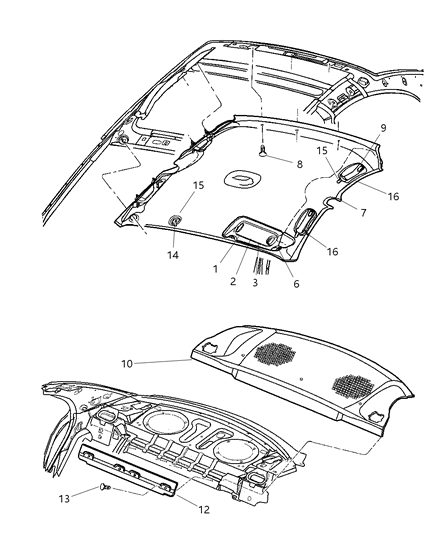 2000 Dodge Neon Visor Illuminated Diagram for PY92TL2AB