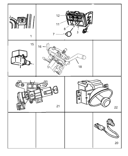 1990 Jeep Grand Wagoneer Switch Headlamp Diagram for 56009869AB