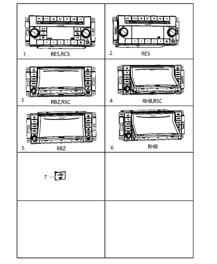 1985 Jeep Cherokee Radio Am / Fm / Cd / Dvd / Hdd / Mp3 / Nav / Satellite Diagram for 5064829AE