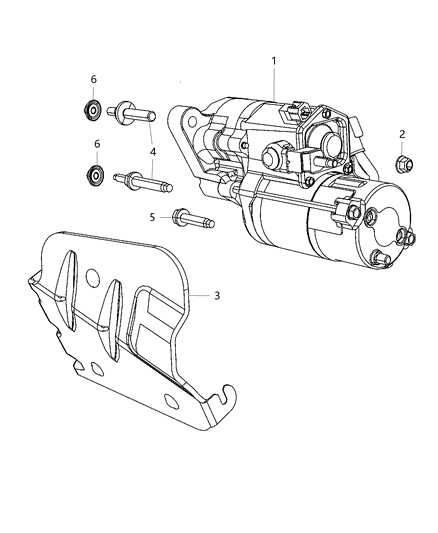 2019 Jeep Wrangler Starter Engine Diagram for 5035322AA