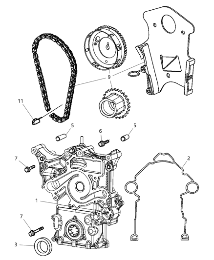 1989 Dodge Lancer Timing Drive Kit Engine Diagram for 5037579AA