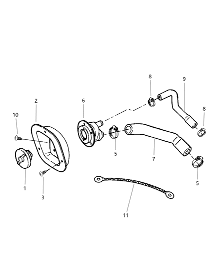 1987 Dodge D150 Cap Fuel Filler Diagram for 52127863AB