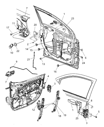 Latch Front Door Left Diagram for 4589409AF
