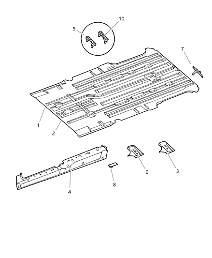 1997 Chrysler Town & Country Pan Floor Diagram for 4716987AB