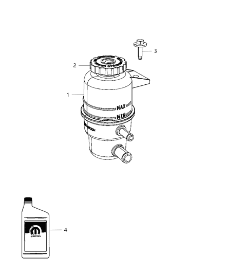 1990 Dodge D250 Cap Power Steering Reservoir Diagram for 68149659AA