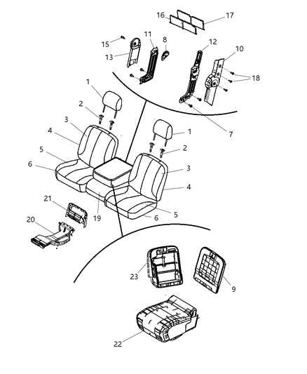 2010 Dodge Ram 2500 Cover Front Seat Back Diagram for 1NM98DK2AA
