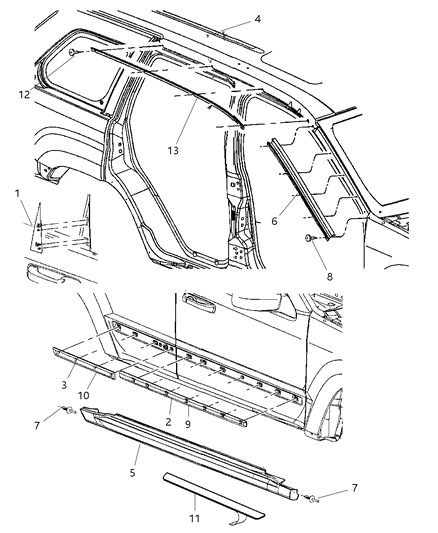 Sill Kit Door Entry Diagram for 82209068AB