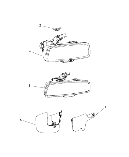 Mirror Inside Rearview Diagram for 68324966AA