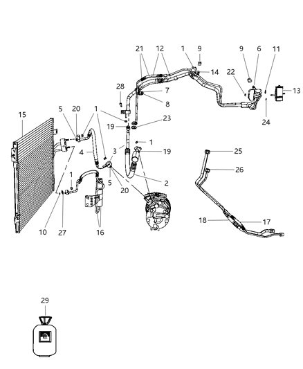 Line A/C Suction And Liquid Diagram for 68100678AA