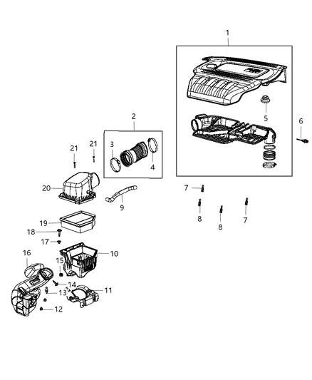 1999 Chrysler Sebring Cover Engine Diagram for 68146205AB
