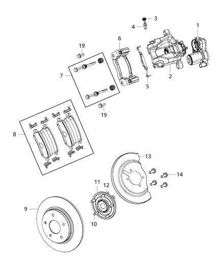 Rotor, Rear Diagram for 68227707AB
