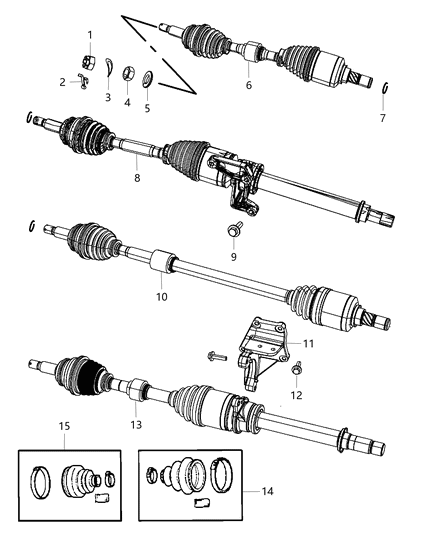 Boot Kit Half Shaft Outer Diagram for 68127814AA