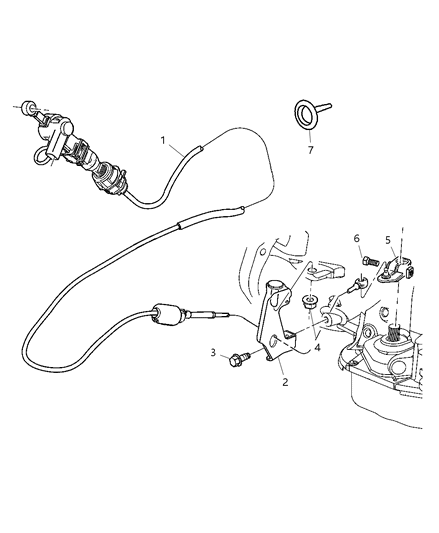 Shift Control Cable Diagram for 52107846AE