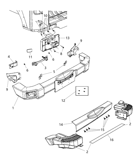 Step Pad Rear Bumper Anti Skid Tape Diagram for 68232020AA