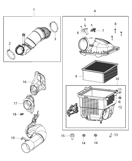 Shield Air Intake Diagram for 68137152AC