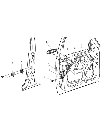 2023 Ram 1500 Classic Latch Front Door Diagram for 55177041AI