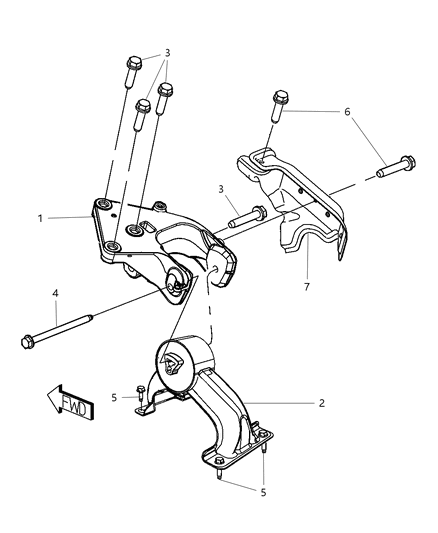 2001 Chrysler 300M Bracket Engine Mount Diagram for 4721570AA