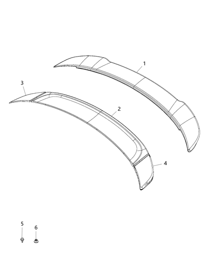 1985 Dodge B350 Spoiler Rear Left Diagram for 5NN79LAUAB