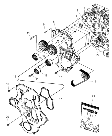Gasket Vacuum Pump Mounting Diagram for 4863779
