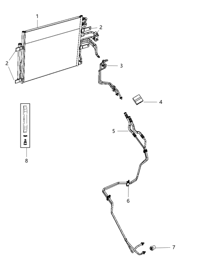 Hose And Tube Oil Cooler Pressure And Return Diagram for 55056859AC