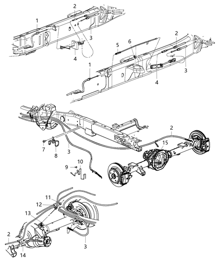 Cable Parking Brake Diagram for 68415385AB