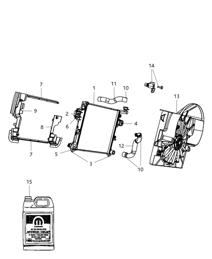 1999 Jeep Grand Cherokee Hose Radiator Outlet Diagram for 55116868AE