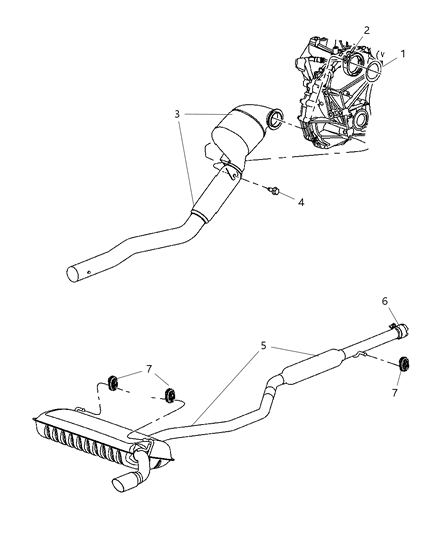 Muffler Exhaust Diagram for 5105674AB