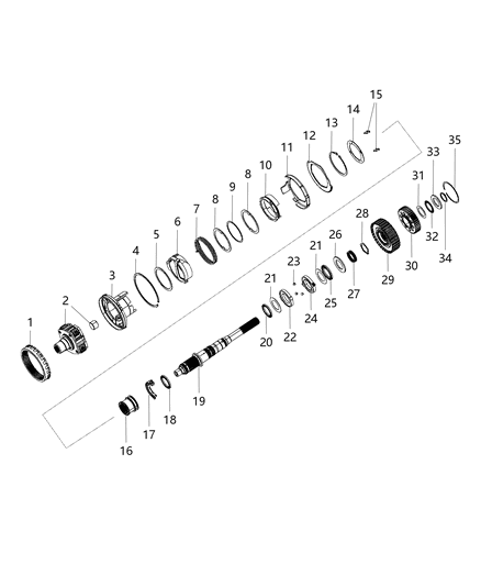 Snap Ring Output Shaft Diagram for 68206419AA