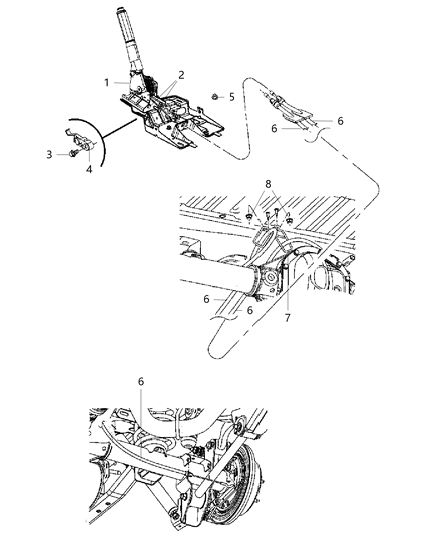 Cable Parking Brake Diagram for 52060204AJ