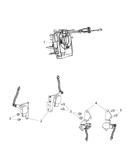2015 Ram 1500 Clockspring Steering Column Control Module Diagram for 68110739AD