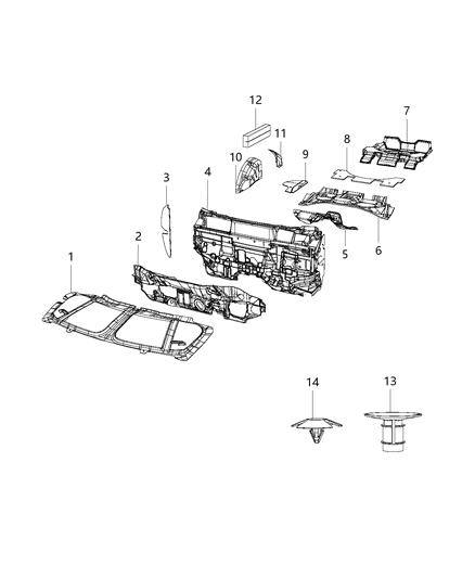 2010 Jeep Grand Cherokee Stuffer Wheelhouse Diagram for 68088619AA