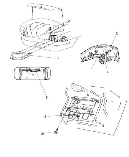 1998 Dodge Stratus Socket Board Assembly, Right Diagram for 4608425