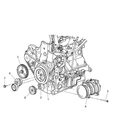 2004 Chrysler PT Cruiser Bracket Tensioner Diagram for 4668509AC