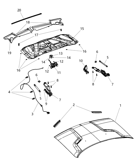 Panel Under Hood Appearance Diagram for 5028749AB