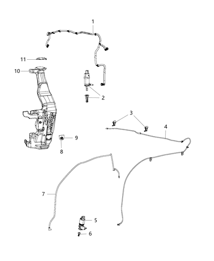 Reservoir Windshield Washer Diagram for 57010719AD