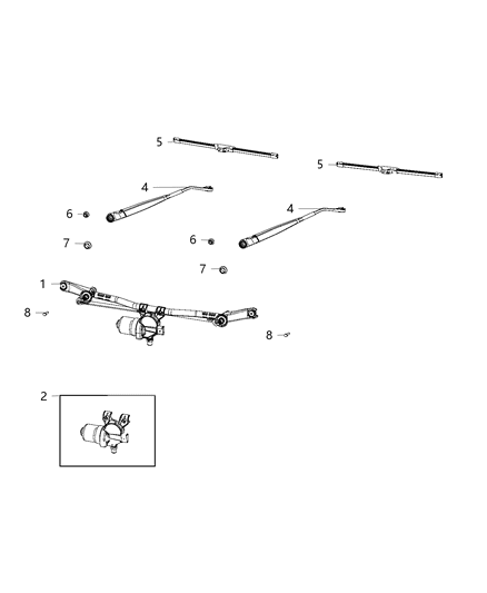 Arm Front Wiper Diagram for 68383595AB