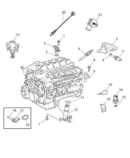 Sending Unit Oil Pressure Diagram for 5117544AA