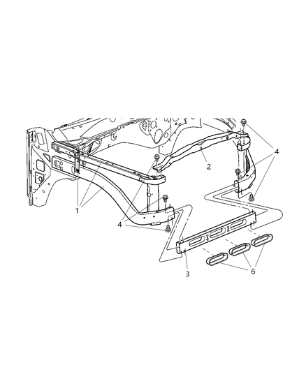 2004 Dodge Ram 1500 Closure Radiator Diagram for 55275695AE