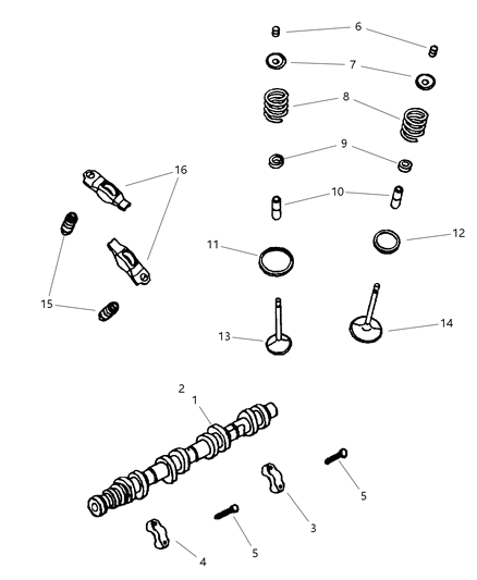 2005 Dodge Durango Camshaft Engine Left Diagram for 53021159AD