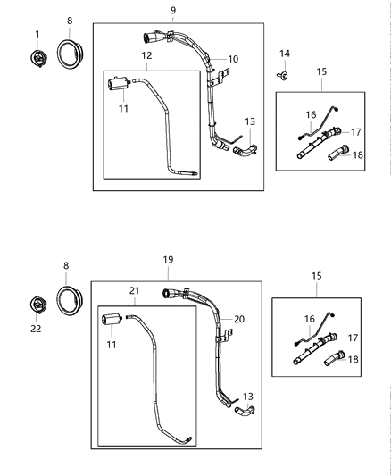 1986 Jeep J10 Tube Fuel Filler Diagram for 52059821AI