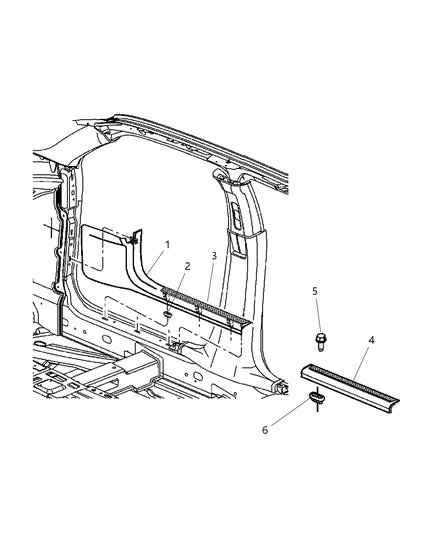 2015 Chrysler Town & Country Plate Scuff Rear Diagram for UM63BD1AD