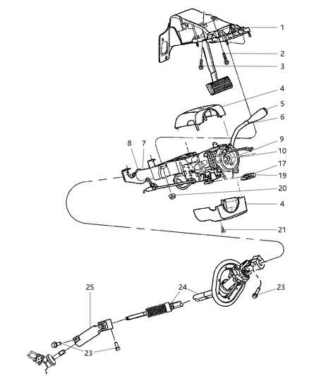 Shroud Steering Column Diagram for WG451QLAC