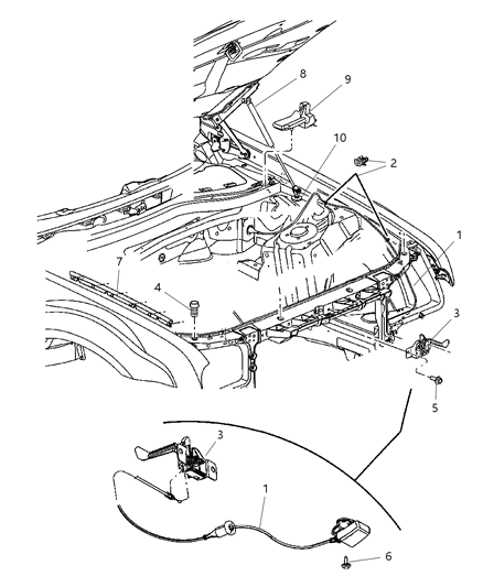 Latch Hood Diagram for 5065524AB