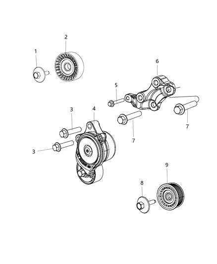 Tensioner Belt Diagram for 68148386AA