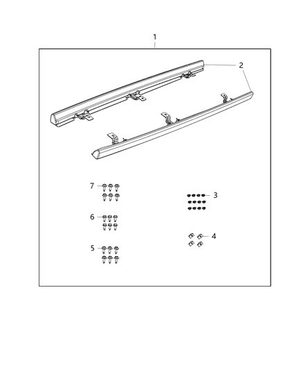 1987 Jeep J20 Guard Kit Bodyside Diagram for 82210574AG