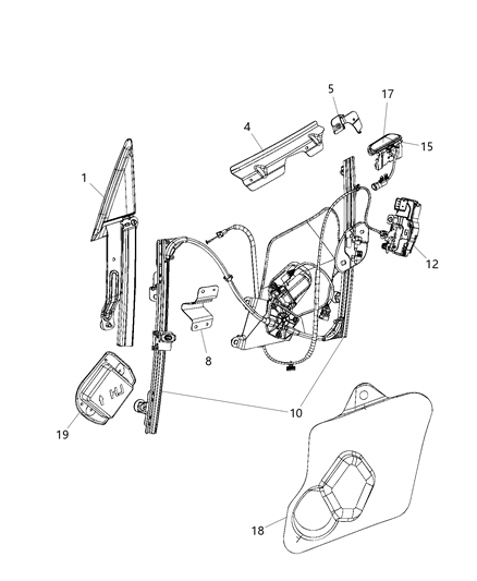 Handle Front Door Exterior Diagram for 68096396AD