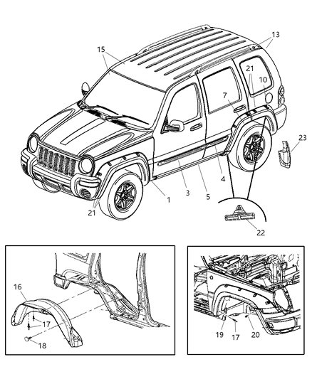 Applique Fender Wheel Opening Diagram for 5JH47BDLAE