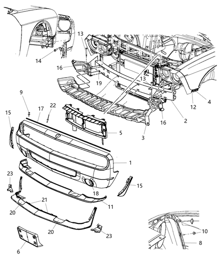 1995 Dodge B1500 Bracket Fascia Support Diagram for 68024343AC